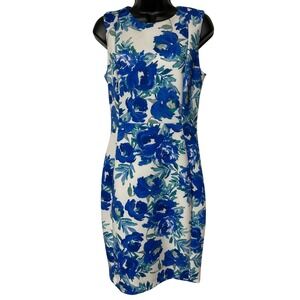 Calvin Klein Women's Blue Floral Sleeveless Sheath Dress Size 8‎